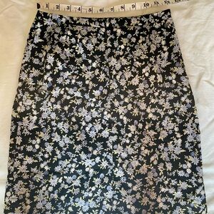 Casual Corner Black and White Floral Midi Skirt
